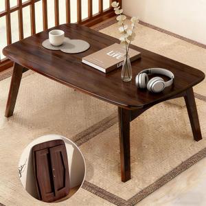 Foldable Japanese Floor Table No Assembly Required for Small Spaces, 31.5 x 15.7 x 14.2 inches