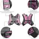 Weighted Vest, 6lb/8lb/12lb/16lb/20lb/25lb/30lb Weight Vest with Reflective Stripe, Weighted Vest for Men Women Workout Equipment for Strength Training, Running, Jogging, Fitness, Weight Loss (PU-Pink)