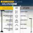 ZELECKS Walking Cane for Women & Men - Self Standing Adjustable Folding Cane with T Handle and 360 Pivot Base - Lightweight Foldable Walking Stick for Seniors - Collapsible Cane for Walking