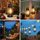 Battery-Powered LED Lanterns Vintage Lights for Camping, 2 Pack Rechargeable Lantern with Dimmerble Warm White Edison Bulb, Waterproof Hanging Light Table Lamp for Outdoor & Indoor Decorative
