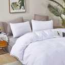 CLOTHKNOW White Full Size Comforter Set White Bedding Comforter Sets Soft All Season Men Women Comforter with 2 x Pillow Cases, Solid White, Full