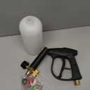 Pressure Washer Short Gun, Foam Cannon with 1/4 Inch Quick Connector, Power Washer with 5 Pressure Washer Nozzle Tips, M22-14 mm Inlet Connector