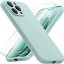 FlyReal Magnetic for iPhone 16 Pro Case, Compatible with MagSafe, (Integrated Silicone Camera Control Button) (Camera Protection) + Screen Protectors, Microfiber Lining Case 6.3", Mint Green
