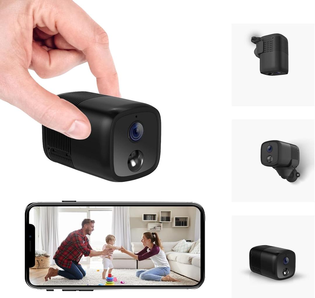 UCOCARE 2K Security Camera Indoor Wireless with 5200mAh Larger Battery, Mini Security Camera for Home Security, HD Portable Camera WiFi, 160 Wide View, Smart Motion Detection, 33ft Night Vision