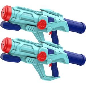 2 PCS Water Guns for Kids, Super Squirt Gun Water Soaker Blaster - Big Size - 32ft Long Shooting Range - High Capacity - Quick Refill - Summer Water Toys Gun for Boys Girls and Adults Outdoor (Blue)