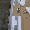 BARNSMITH 30in x 84in Glass Barn Door with 5FT Sliding Door Hardware Kit Included & Handle,5-Panel Frosted Glass Solid Wood Slab with Water-Proof PVC Surface,Pre-Drilled Easy Assembly,Brown