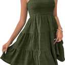 SOLY HUX Women's Sundress Smock Cami Mini Dress Sleeveless Swing A Line Short Dresses Casual Cute Summer Dresses, Medium