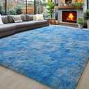 8x10 Area Rugs for Living Room, Ultra Soft Fluffy Large Shaggy Rug Carpet for Bedroom, Non-Slip Fuzzy Plush Rugs for Nursery Boys Girls Kids Room Modern Indoor Home Decor, Tie-Dye Blue