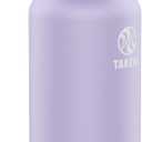 Takeya 32 oz Actives Stainless Steel Water Bottle with Straw Lid Leakproof, Double-Wall Insulated, Keeps Drinks Cold 24 hrs/Hot 12 hrs, BPA-Free, Powder-Coated, Gym & Travel, Lavender Field