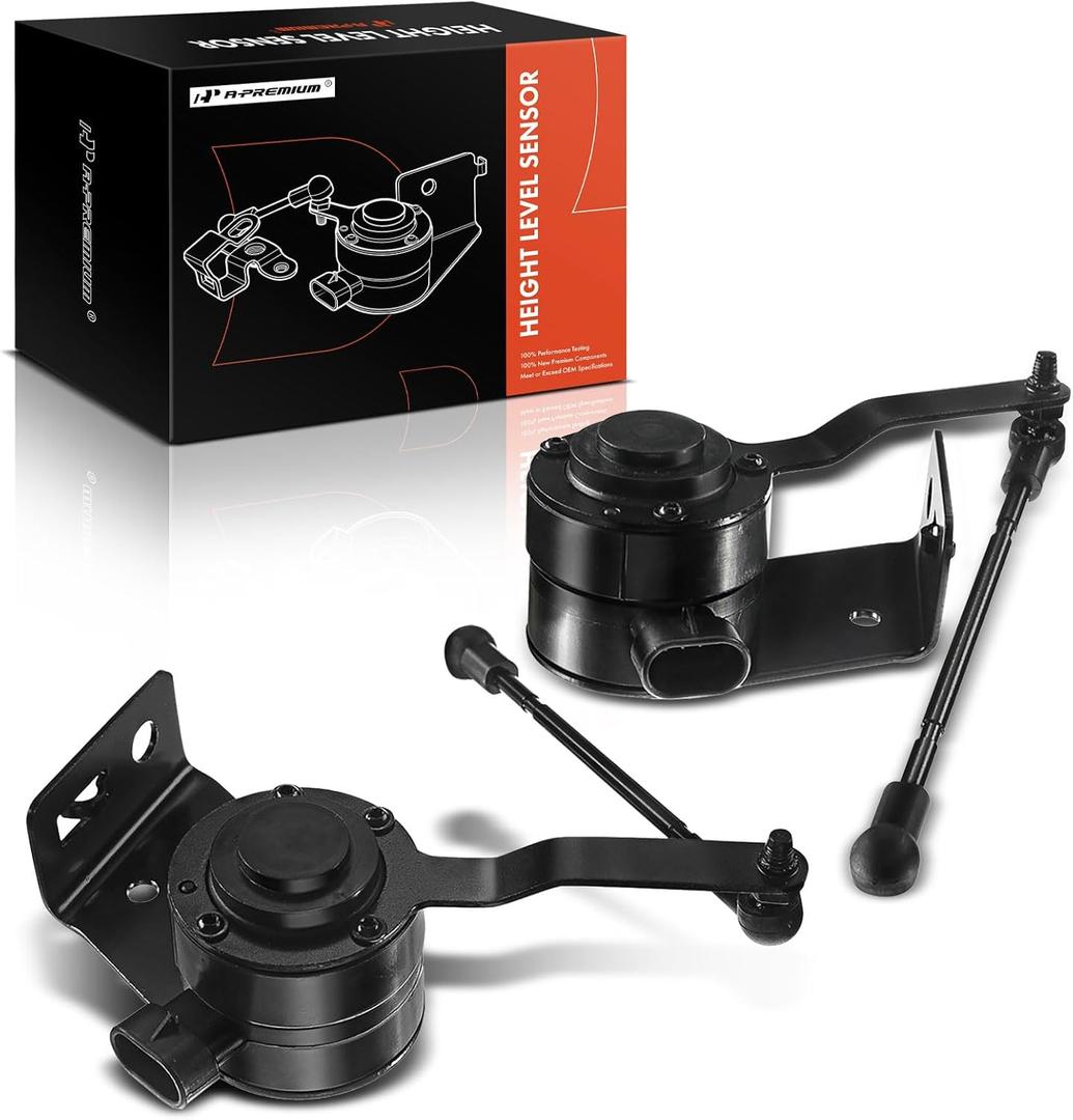 A-Premium Ride Height Level Sensor Compatible with GMC Yukon & Chevrolet Tahoe, Avalanche, Suburban 1500 & Cadillac Escalade 2007-2014, Front Left and Right, 2-PC Set, Replace# 15098628, 15098629