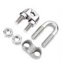 4 Pcs 1/2 Inches M12 Heavy Duty Stainless Steel Wire Rope Clips, Cable Clamp Fasteners