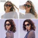 SOJOS Retro Polarized Hexagonal Aviator Sunglasses Womens Mens Trendy Rectangle UV400 Shades SJ2398