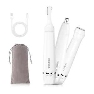 Nose Hair Trimmer for Women and Men, 3-in-1 Electric Facial Hair Removal Rechargeable Portble Waterproof Face Shaver Razor for Nose Ear Eyebrow Peach-Fuzz Lips Chin FT3001