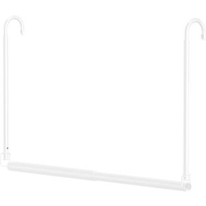 Hanging Closet Rod Adjustable Width Height Closet Rod For Hanging Clothes White 1 Pack Closet Extender Hanging Rod Clothes Space-Saving Hanging Bar Organizer