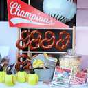 Fun Express Pretzel Rod Holder Stand - Wood Pretzel Serving Stand Display for Party, Wedding & Events | Bagel Holder Donut Stand with Rustic Design | Tabletop Food Display Rack for Catering