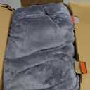 greenoak Heated Blanket Electric Throw 50"X60", Heating Blanket with 10 Heat Levels 1/2/4/6/8 Hours Auto-Off,Fleece Soft Sherpa Blanket,Gifts for Grandma Mom Seniors, Misty Grey