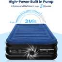 CHERIMOR Queen Air Mattress with Built in Pump, 18" Raised Comfort, Multi-Layer Leakproof, Heavy-Duty Support Blow Up Mattress, 800lbs High Capacity, 3 Min Inflation for Home Camping Guests