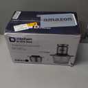 Kitchen in the box Food Processor, Electric Meat Grinder & Food Chopper with 400W Powerful Veggie Chopper-2 Bowls8 Cup+8 Cup & 2 Bi-Level Blades for Meat/Fish/Vegetable/Baby FoodBlack Button