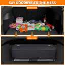 Car Trunk Organizer for 2021-2023 Tesla Model 3, Leather Sturdy Car Storage Organizer Trunk Organizer for Suv with Lid and Push-pull Handle (Black, 30.7 * 11.4 * 12.2in)