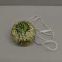 Turkish Table lamp (D:4.7" x H:5.2"),Mosaic Glass Lamps with Wooden Base, Bohemian Tiffany Bedside Lamps, USB Power Moroccan Lantern for Living Room Halloween Decorations (Boho - Green, Boho)