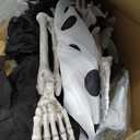 JOYIN 2 Pcs Halloween Hanging Swinging Ghosts Decorations Outdoor, Halloween Scary Decor with Lighted Up Eyes, Creepy Swinging Skeleton Flying Props for Yard Patio Lawn Garden