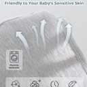 Cute Newborn Unisex Baby 100% Cotton Long Sleeve Onesie Coming Home Outfits,Soft Romper with Mittens & Hat (Gray)