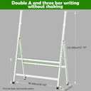 A-Frame Foldable Whiteboard Stand, Height and Width Adjustable, Mobile Stand with Wheels for All Heavy Duty Glass Blackboard, Chalkboard, Bulletin Board, Display Board, Drawing Board (White)