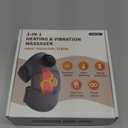 Knee Massager with Heat and Vibration, Cordless Heating Pad for Knee, 3-in-1 Massager for Knee Shoulder Elbow, Portable Washable Heated Knee Brace for Arthritis, with 2 Extension Straps