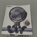 FRIZCOL Portable Stroller Fan, Use As Power Bank, 65H 12000mAh Battery Operated Fan Flexible Tripod Baby Car Seat Fans with Timming, Personal Mini Handheld/Desk/Small Clip On Fans For Stroller (Black)