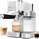 Espresso Machine 20 Bar Espresso Maker with Automatic Milk Frother for Cappuccino Latte,Temperature Control Stainless Steel Coffee Machine with ESE Pod Filter,Gift for Coffee Lovers Women and Men
