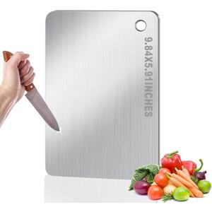 Cutting Board for Kitchen, Mini Stainless Steel Non Stick Chopping Board, Upgrade Double Sided Food-Grade Stainless Steel Board for Kitchen for Meat Cheese Vegetable (Mini)