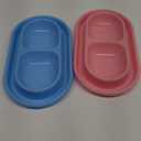 Pet Bowl, Pet Feeding Double Bowls Plastic Anti Ants Food Water Feeder for Dogs Cats Puppy