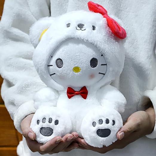 Botuzee 9 Inch White Plush Hello Kitty,
Cute Cartoon Stuffed Gifts for Kids