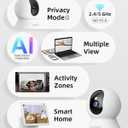 blurams 5G Cameras for Home Security, 2K Pet Camera with Phone App, 360 PTZ Indoor Camera w/Dual-Band WiFi6, Free Human/Motion/Sound Detection, 2-Way Talk, Night Vision, Compatible with Alexa, 2Pack