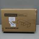 SONGMICS Cabinet Organizer Shelf, Set of 4 Kitchen Counter Shelves, Kitchen Storage, Spice Rack, Stackable, Expandable, Metal and Engineered Wood, Cloud White and Natural Beige UKCS010N01 (11.7"W)