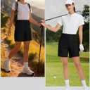 MAGCOMSEN Womens 7" Hiking Cargo Shorts Quick Dry Lightweight Golf Shorts with Pockets for Summer Casual Travel Outdoor (Black, XL)