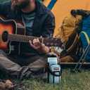 NATURE PIONEOR Water Bottle Holder with Adjustable Strap - 25/32/40oz Insulated Water Bottle Carrier Sling Sleeve with Paracord Handle & 2 Storage Pockets, Hiking, Camping, Gym (Blue)
