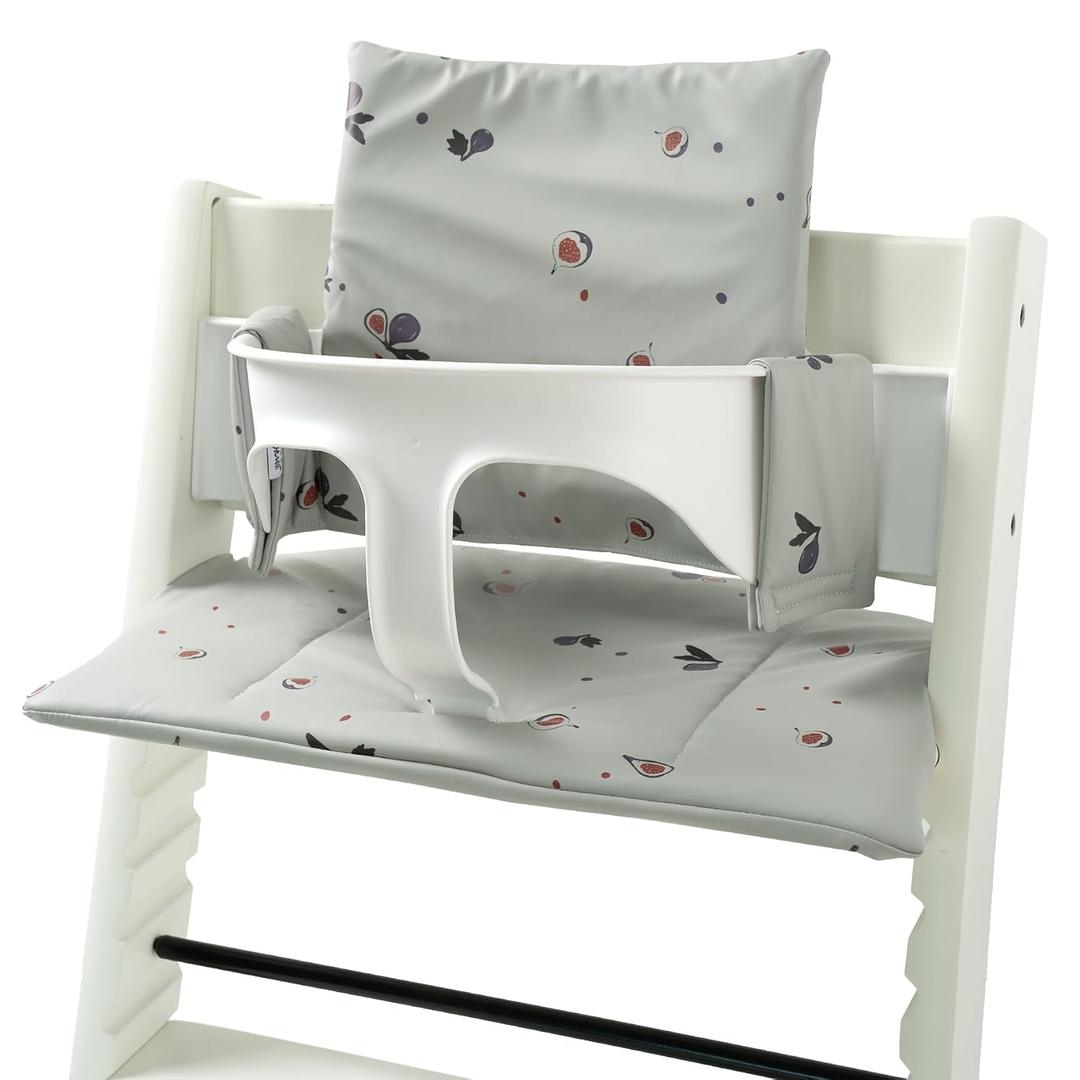 Baby Cushion Set Soft and Comfort High Chair Cushion for Infant, Toddler High Chair Accessories Easy to Clean and Install, Fig Grey