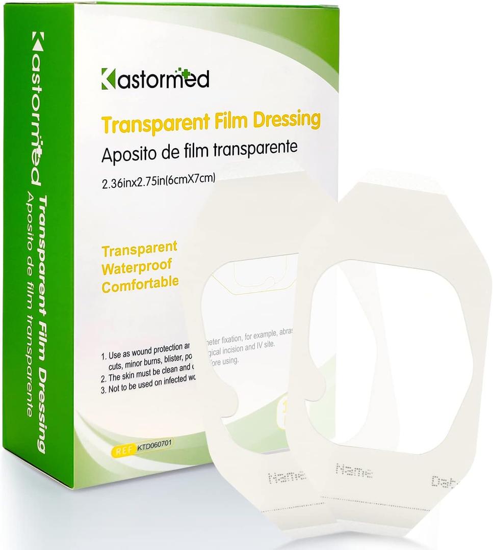 Transparent Film Dressing 2.3" x 2.75", 100 Packs, Waterproof Wound Cover Bandage, Post Surgical Shower or Tattoo Aftercare Bandage, IV Shield, Adhesive Patches
