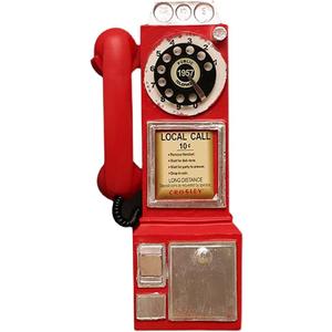 Resin Vintage Telephone Model for Office Bar Cafe Wall Mounted Retro Wall phone Home Decoration Rotary Dial Telephone for Home Desk Decor