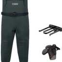 HISEA Chest Waders for Men, Waterproof 4.5mm Neoprene Fishing & Hunting Wader with Boots, Men's Women's Bootfoot Waders (12, Green)