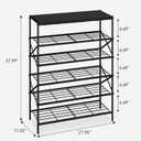 IBUYKE 6 Tier Shoe Rack, Large Capacity Shoe Storage Organizer for 24 Pairs of Shoes, Metal Shoe Storage Rack with Shelf for Entryway Hallway Closet Garage, Black TXJ016B