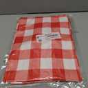Smiry Picnic Table Cloth 2 Pack, Waterproof Elastic Fitted Tablecloths for 4FT Rectangle Tables, Washable Polyester Buffalo Plaid Tablecloth for Camping, Dining & Christmas(Red & White, 30" x 48")