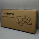 HAUSFRAU Ottoman Storage Bench Folding Foot Rest Stool Upholstered Caramel, 38.1D x 76.2W x 38.1H centimetres