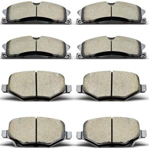 8PCS Front Rear Ceramic Brake Pads Replacement Kit Fits For Ford Explorer,Flex,Police Interceptor Sedan/Utility,Special Service Police Sedan,Taurus,Lincoln MKS,MKT (D1611 D1612)