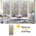 Decorative Stained Glass Window Privacy Film No Adhesive Static Cling Rainbow Window Cling Blocks UV & Heat, Removable Sun Film for Bathroom, Bedroom, Glass Doors Checkered, 23.6 x 78.7 in
