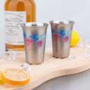 TJ Stainless Steel Metal Cups, Color Changing Stainless Steel Drinking Cups, Reusable Party Cup, Set of 1, 5 oz