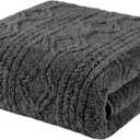 SUPERIOR Fleece Boho Jacquard Blanket, Decorative Blankets for Bedroom, Sofa, Fuzzy, Plush, Fluffy, Soft, Cute Room Decor, Beautiful Cover, Comfort Essentials, Arctic Collection, Throw, Charcoal, Size: Throw 60"L x 50"W