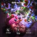 Christmas Lights, 206FT 600LED Outdoor String Lights Plug in, Waterproof Twinkle Fairy Light, Color Changing, 11 Lighting Modes, Timing, for Party House Yard Bedroom- Warm to Multicolor