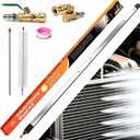 40" Upgraded Radiator Cleaning Wand With 25 Fan Nozzles,Water and Air Dual-Use 4500 PSI Pressure Washer Tool Set for Car,Truck and Other Vehicles.